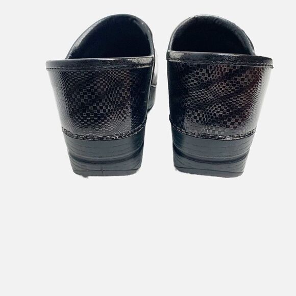Dansko Professional Clog Patent Black Leather Silver Diamond Pattern Women’s 37 - Picture 6 of 11